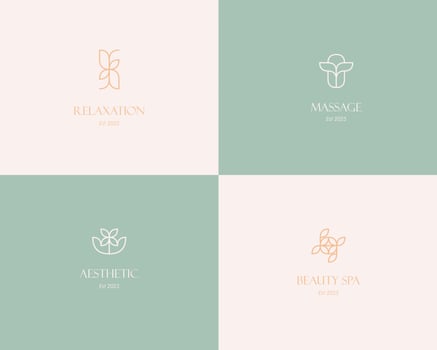 Beauty Spa Logo. Logo for business in the industry of beauty, health, personal hygiene.  Logo of a beauty salon, health industry, makeup artist. Line art style. vector