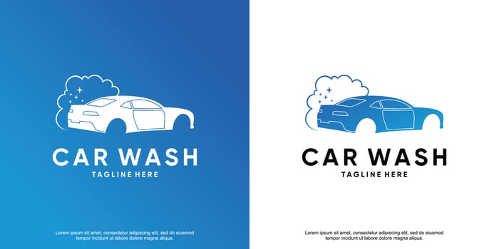 Car wash logo design with creative modern concept Premium Vector