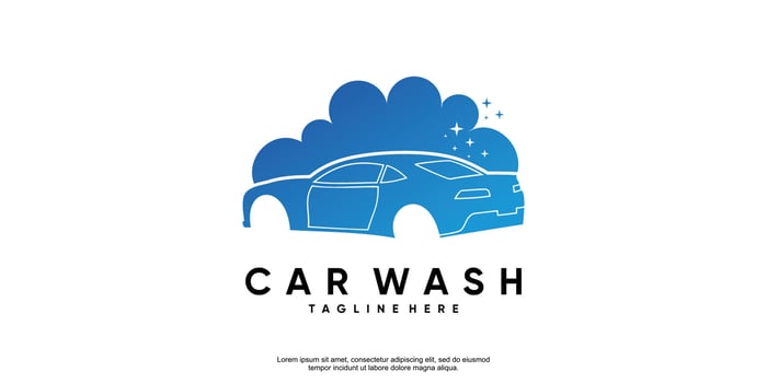 Car wash logo design with creative modern concept Premium Vector
