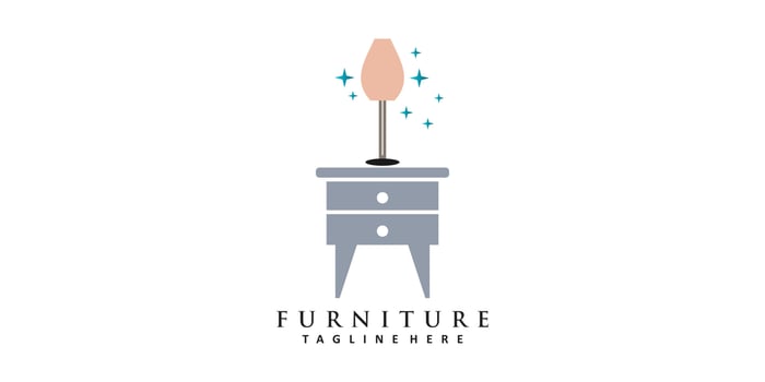 Minimalist furniture logo design with simple concept Premium Vector