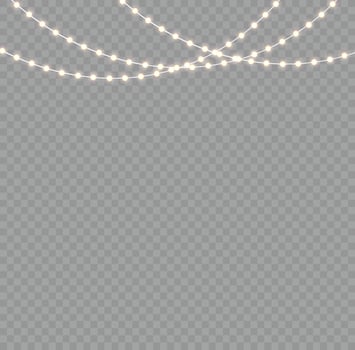 Christmas lights isolated. Christmas light multicolored garlands. xmas lamp glowing garland. for the new year and christmas. light effect. Vector illustration.
