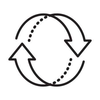 replace icon vector double reverse arrow exchange linear sign for graphic design, logo, web site, social media, mobile app, ui illustration.