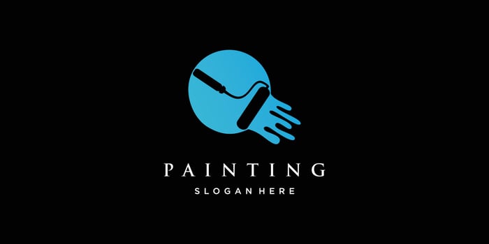 Paint house  logo design renovation icon, painting services icon,full color and unique Premium Vector