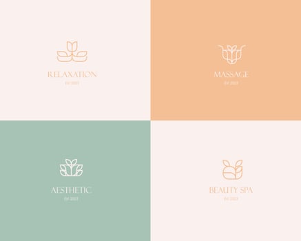 Beauty Spa Logo. Logo for business in the industry of beauty, health, personal hygiene.  Logo of a beauty salon, health industry, makeup artist. Line art style. vector