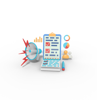 3d illustration of marketing checklist png