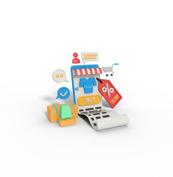 3d Illustration of online shop discount png