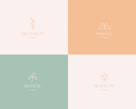 Beauty Spa Logo. Logo for business in the industry of beauty, health, personal hygiene.  Logo of a beauty salon, health industry, makeup artist. Line art style. vector