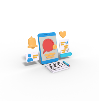 3d modeling of notification social media chating png
