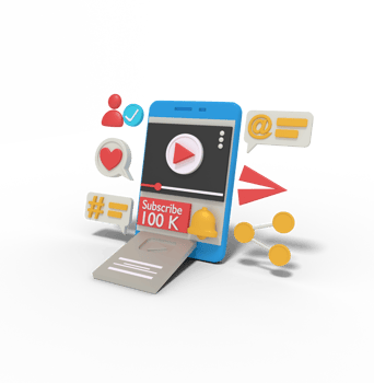 3d illustration of achievement of one hundred thousand subscribers png