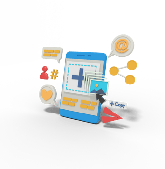 3d illustration of uppload pictures in social media png