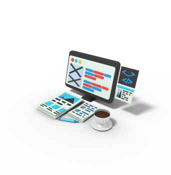 3d Illustration of programmer website on computer png