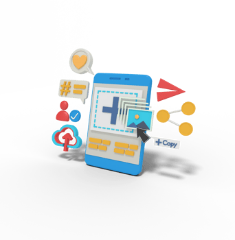 3d illustration of uppload pictures in social media png