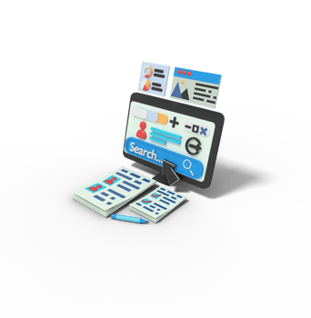 3d illustration of searching profile on social media png