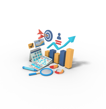 3d illustration of graph bar  planning business growth png