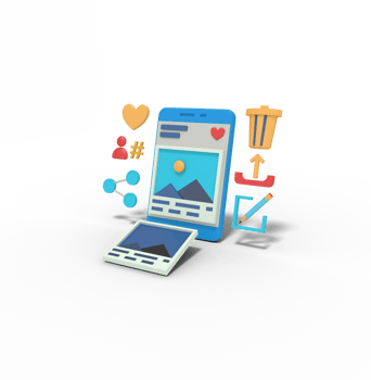 3d Illustration of multimedia app on phone png