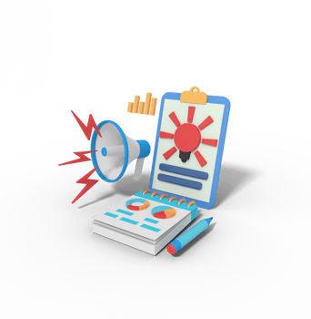 3d illustration of marketing idea png