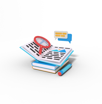 3d illustration of Searching article in a book png