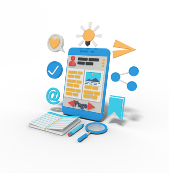 3d Illustration of online course on smart phone png