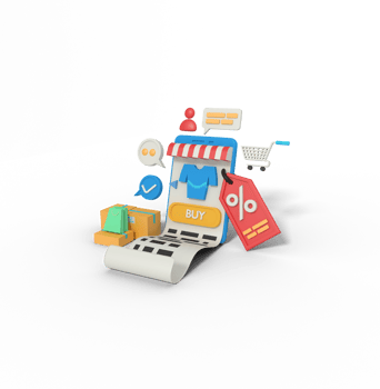 3d Illustration of online shop discount png