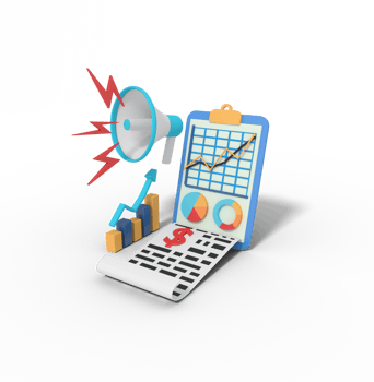 3d illustration of data marketing report png