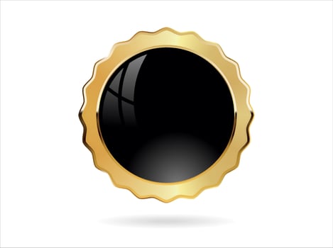 Gold and black badge retro style isolated on white background vector