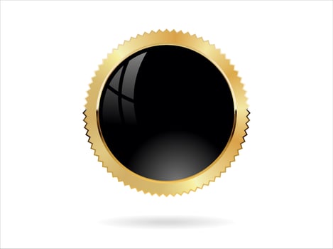 Gold and black badge retro style isolated on white background vector
