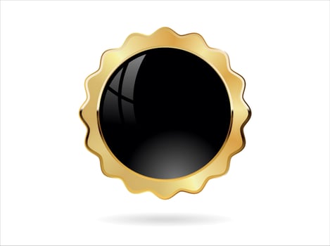 Gold and black badge retro style isolated on white background vector