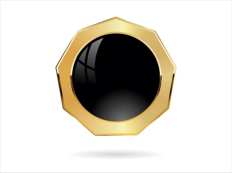 Gold and black badge retro style isolated on white background vector