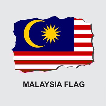 ATTRACTIVE AND COOL MALAYSIA COUNTRY FLAG vector