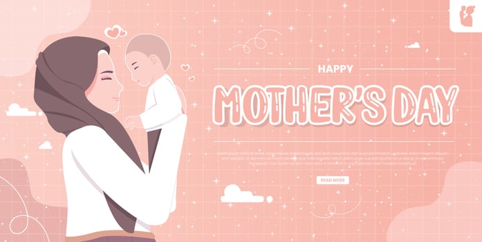 Mother day concept illustration banner vector