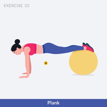 Plank exercise, Woman workout fitness, aerobic and exercises. vector