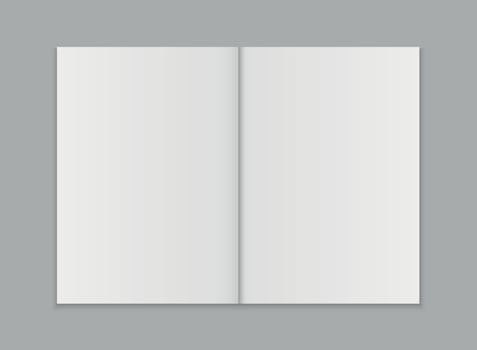Blank open magazine template vector