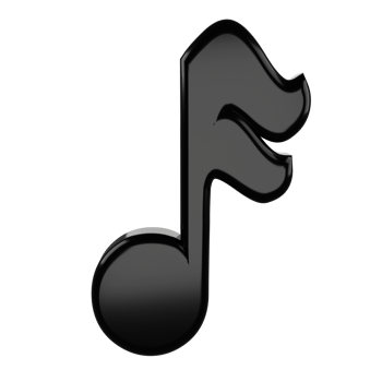 3D rendering sixteenth note icon on transparent background png