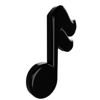 3D rendering sixteenth note icon on transparent background png