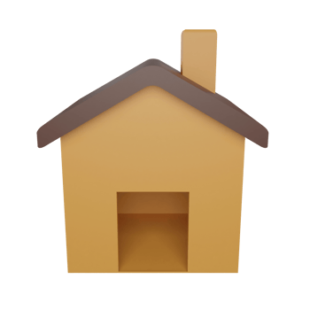 3D rendering front view classic house icon on transparent background png