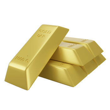 3D rendering stack of gold bar icon on transparent background png