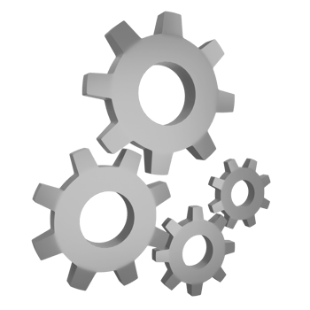 3D rendering gear icon on transparent background png