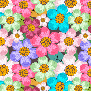 Beautiful Exotic Leaves and Flowers Pattern high quality textures pattern and seamless. vector