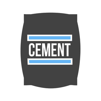 Cement Bag Glyph Blue and Black Icon vector