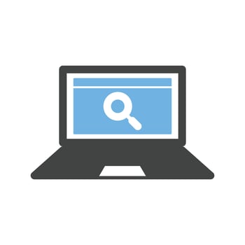 Find on Internet Glyph Blue and Black Icon vector