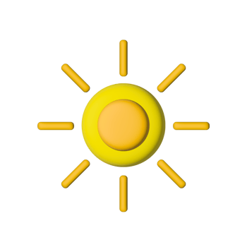 sun design in 3d and colorful style. png