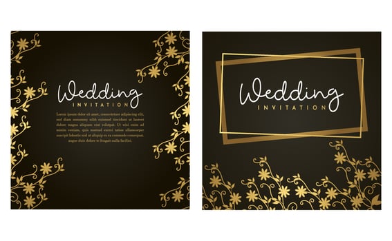 Golden Wedding Invitation Card. Invitation Card with Luxury Concept, Golden Mockups. vector