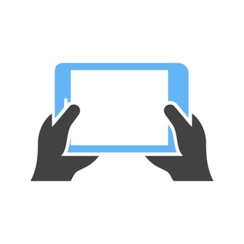 Playing Game Glyph Blue and Black Icon vector