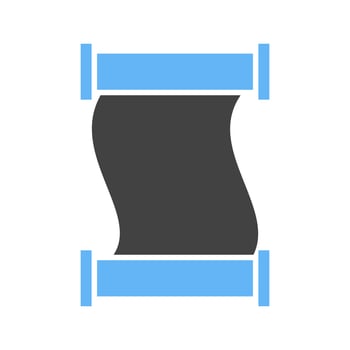 Scroll of Paper Glyph Blue and Black Icon vector