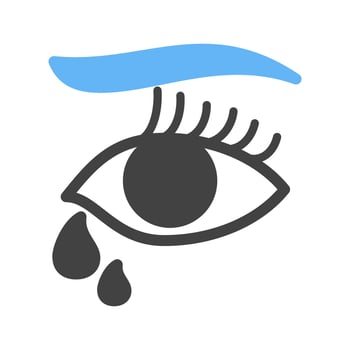 Tears in Eyes Glyph Blue and Black Icon vector