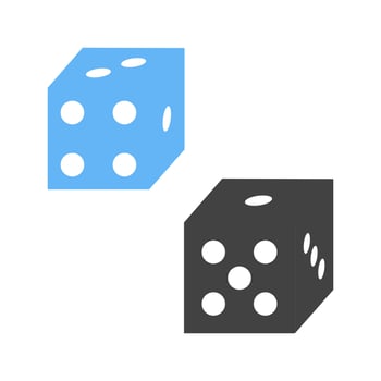 Probability Glyph Blue and Black Icon vector