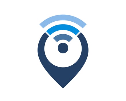 Location pin with signal symbol on it vector