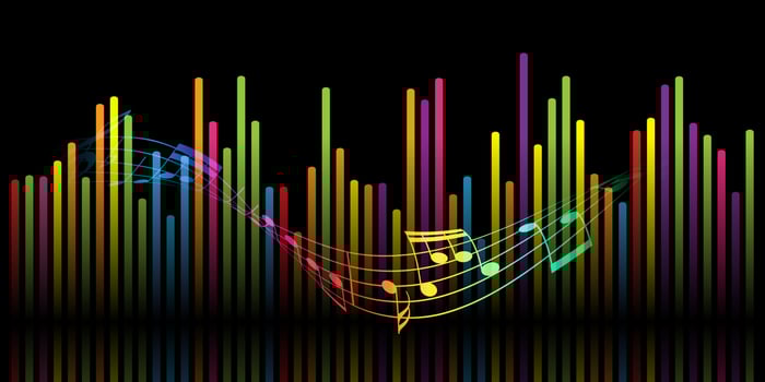 abstract music soundwave banner design vector