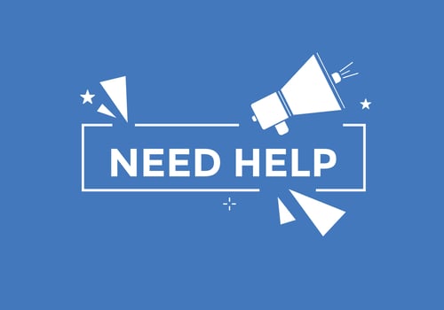 Need help button. Need help speech bubble. Need help text web template. Vector Illustration.