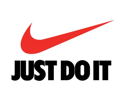 Nike Logo Red And Just Do It Symbol Black Clothes Design Icon Abstract football Vector Illustration With White Background